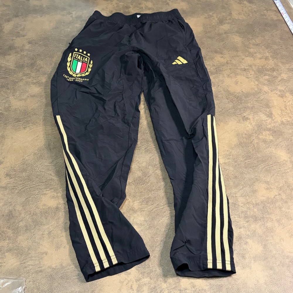 Adidas Track Pants Mens Small Black Italia 125th Anniversary HY5436 Soccer FIGC